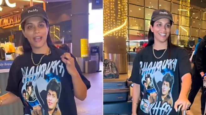 Lilly Singh Rocks SRK T-Shirt As She Lands In Mumbai: ‘Have To Pay Respect To The King’ | Watch