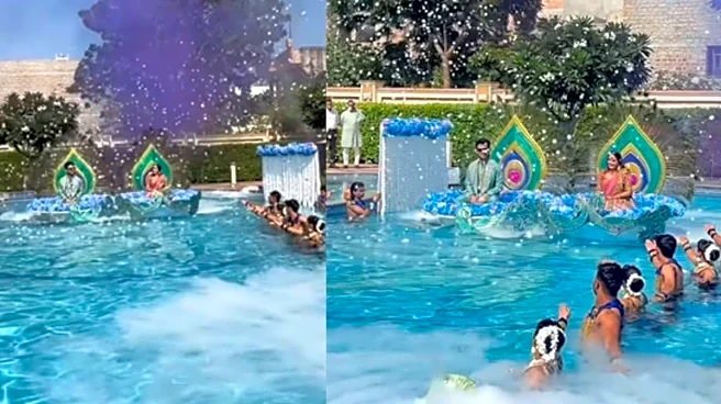 ‘Haldi Main Bhi Aise Aatay Hain?’ Jodhpur Couple’s Entry Video Has Internet Asking ‘Shaadi Hain Ya Takeshi’s Castle?’