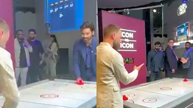 Dhanush and Kane Williamson Play Air Hockey At Dubai Watch Week; Video Goes Viral