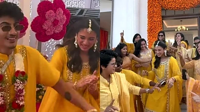 Smriti Mandhana, Palaash Muchhal Celebrate Their Haldi Ceremony In Hues Of Yellow