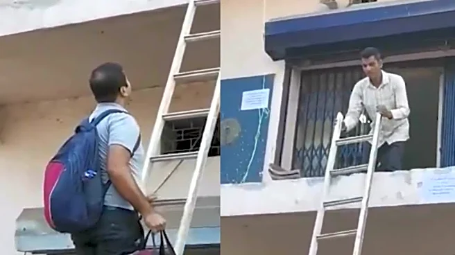SBI Staff, Customers Use Ladder To Enter Odisha Branch After Staircase Demolition: ‘Give Them Free Medical Insurance’ | Video