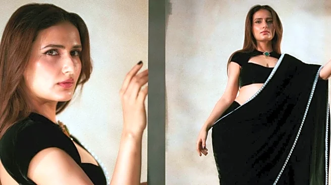Fatima Sana Shaikh Redefines Winter Glamour In A Black Velvet Manish Malhotra Saree