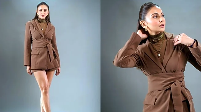 Rakul Preet Singh Embraces Fall Fashion In This 14k Chocolate Brown Co-ord Set