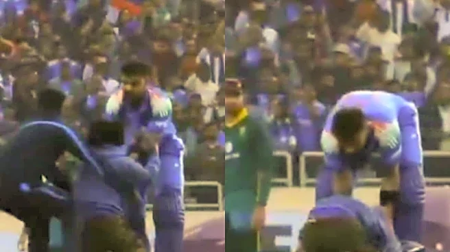 Fan Invades Pitch To Touch Virat Kohli's Feet In Ranchi, Video Viral | WATCH