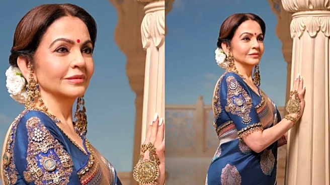 Nita Ambani Elevates Heirloom Luxury In A Peacock Blue Banarasi Masterpiece
