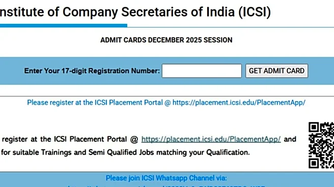 ICSI CS December 2025 Admit Card Released At icsi.edu, Steps To Download