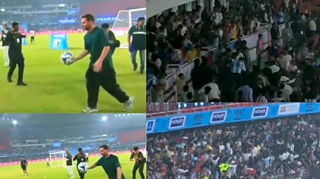 A Gift From The Messiah! Argentine Superstar Launches 'Memento' Into Stands In Hyderabad On GOAT Tour