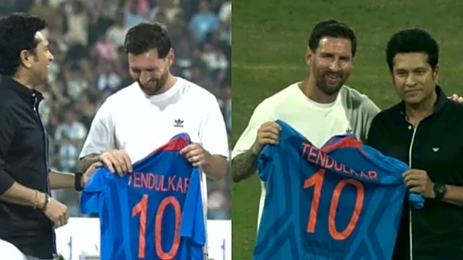 Hang It In The Louvre! Lionel Messi Meets Sachin Tendulkar At Wankhede In GOAT-ed Moment!