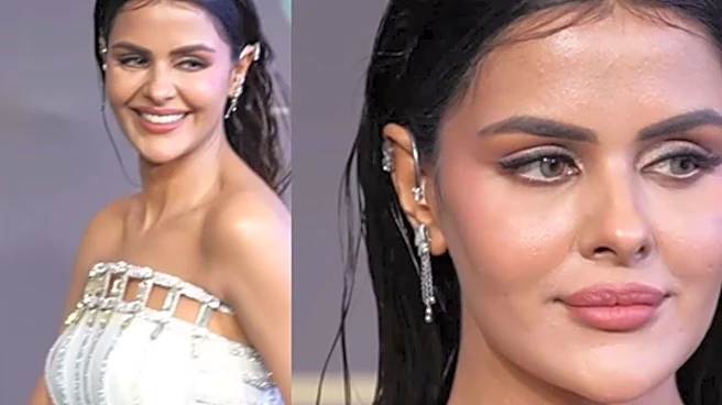 Priyanka Chahar Choudhary Brings Christmas Engery To Red Carpet In White Shimmery Dress