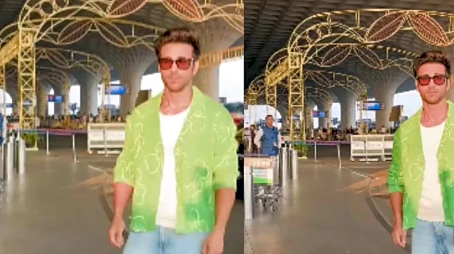 Pulkit Samrat’s Lime-Green Layered Airport Outfit Is Effortlessly Cool