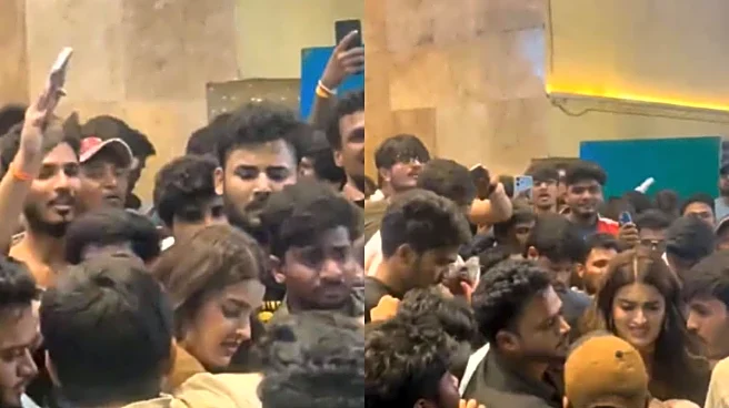 Nidhhi Agerwal Mobbed By Fans At The Raja Saab Song Launch In Hyderabad | Video