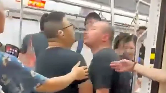 Spitting Or Kissing? 2 Chinese Men Fighting On Train Has Internet Saying ‘Enemies Turn To Lovers’ | Video