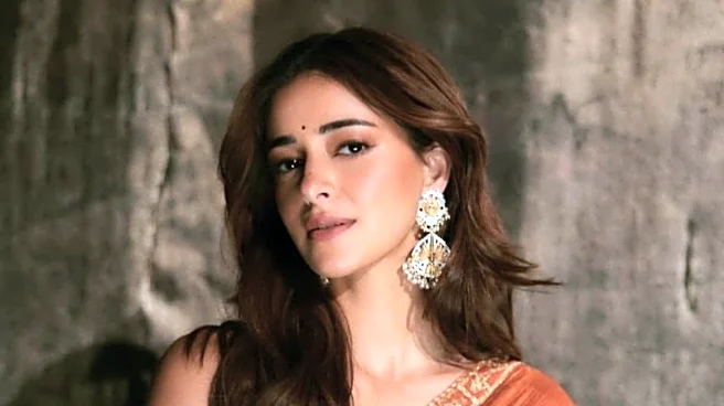 Ananya Panday Embraces Orange And Gold In House Of Masaba Rs 35,000 Saree