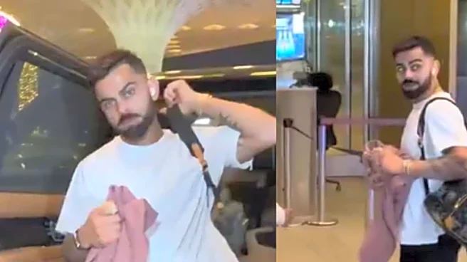 Watch: Virat Kohli Spotted In New Look At Mumbai Airport Before VHT Comeback