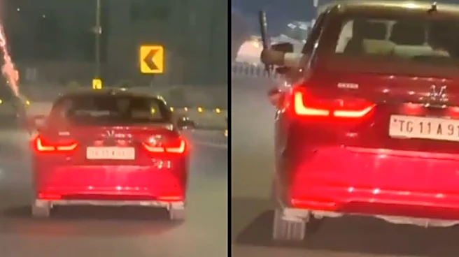 Video: Hyderabad Youths Set Off Fireworks From Moving Car, Nabbed After Stunt Goes Viral