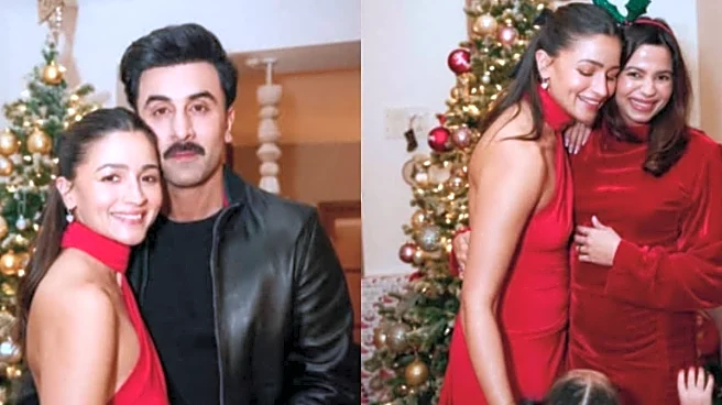 Alia Bhatt Holds Ranbir Kapoor Close, Smiles At Raha At Family Christmas Dinner 'Wrapped In Love'