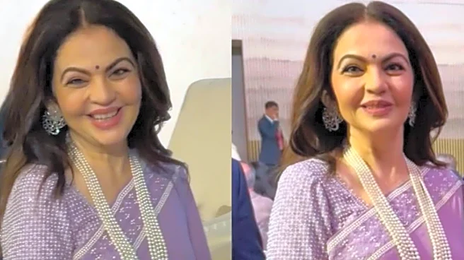 Nita Ambani Reimagines Evening Elegance In A Serene Lavender Saree Moment