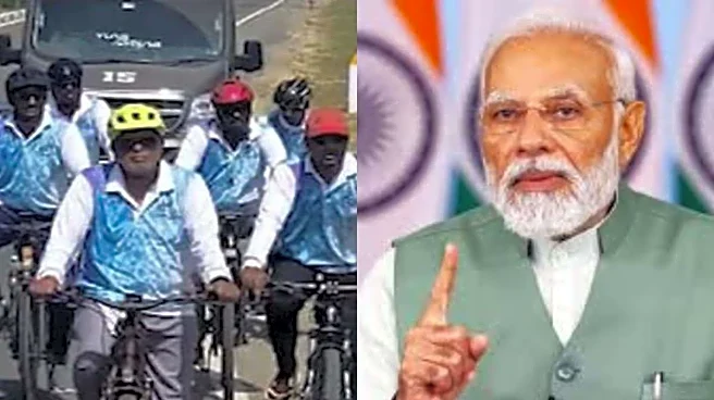 'Commendable And Inspiring': PM Modi Lauds Karnataka BJP MLA's Bengaluru-Kanyakumari Cycle Ride