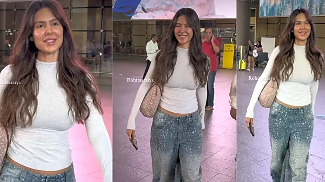Sonam Bajwa Keeps It Chic At The Airport In A ₹5,700 SKIMS Top And A LV Statement Bag