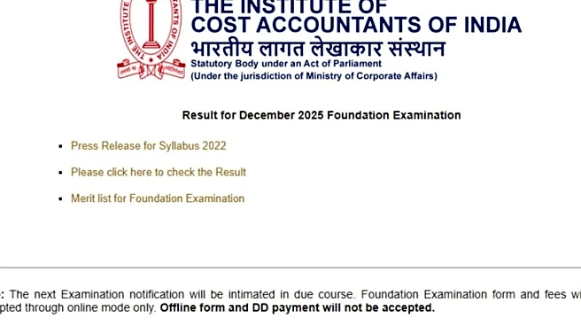 ICMAI CMA December 2025 Foundation Result Out, Jaipur's Vidhan Chhabra Tops Exam