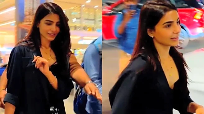 Samantha Ruth Prabhu Flaunts Mangalsutra As She Arrives With Husband Raj Nidimoru In Hyderabad