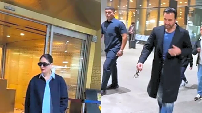 Kareena Kapoor, Saif Ali Khan Make Stylish Airport Appearance With Kids | Watch Video