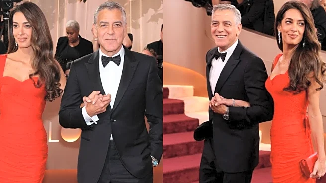 Amal Clooney Returns To The Golden Globes After A Decade In Cherry-Red Balmain Dress