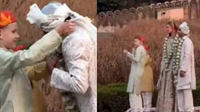 Varmala Ritual Gone Wrong: Boys Put Garlands Around Couple Instead Of Handing Over - ‘What The Camera Man Is Thinking’