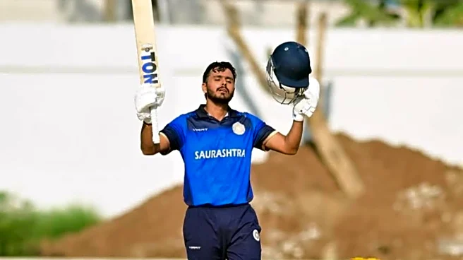 Harvik Desai Hundred Helps Saurashtra Pip Uttar Pradesh Via VJD Method Into Vijay Hazare Trophy Semis