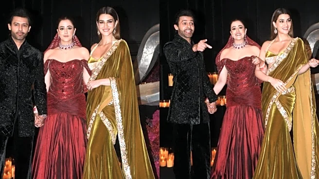 Kriti Sanon Wows In Green Saree As She Poses With Nupur And Stebin At Their Reception | Watch