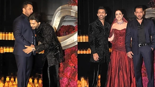 Salman Khan Attends Stebin Ben-Nupur Sanon Reception; Groom Bows To Superstar | Watch