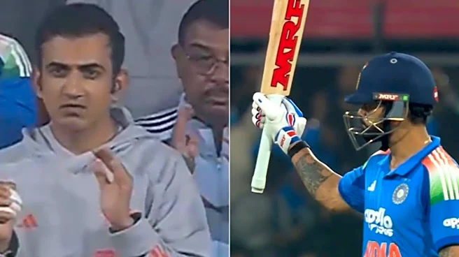 Gautam Gambhir Gives Standing Ovation To Virat Kohli On His 54th ODI Century, Video Goes Viral | Watch