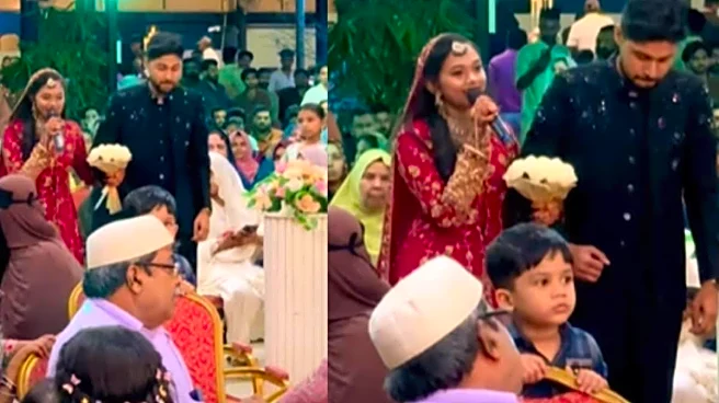 Bride Sings Haule Haule While Walking Down The Aisle With Groom, Internet Jokes: ‘Bro Got Lifetime Spotify Premium’