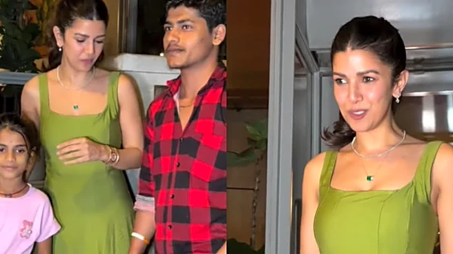 Nimrat Kaur Steps Out In Green Dress, Stops To Click Picture With Little Fan