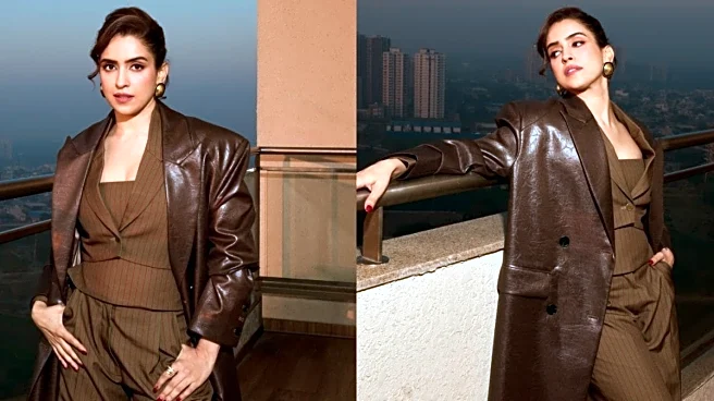 Sanya Malhotra’s Leather Trench Moment Redefines Quiet Power Dressing