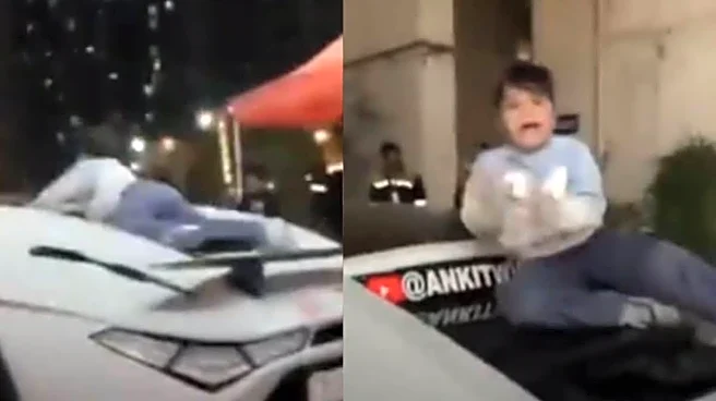 Noida Man Arrested As Little Boy Chills On Moving Sports Car’s Roof: ‘Criminal Irresponsibility’