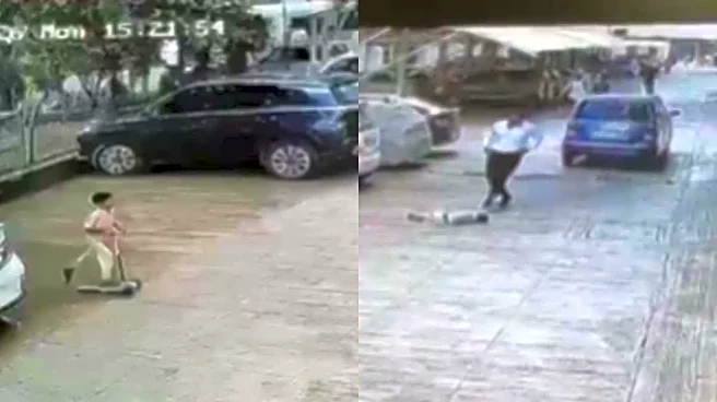 Speeding Car Runs Over 7-Year-Old Riding Bicycle In Pune Housing Society | Video