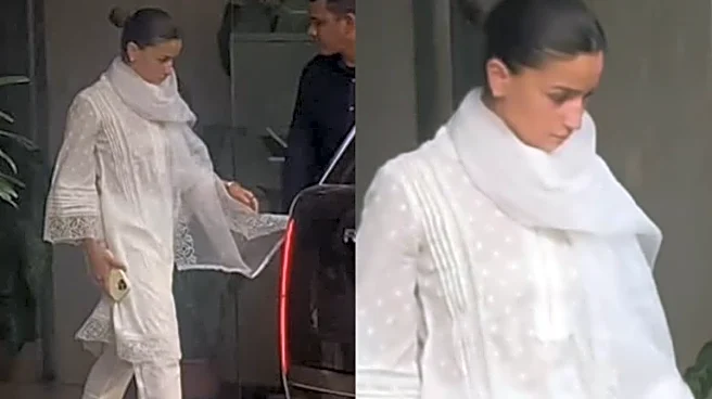 Alia Bhatt Steps Out In A White Lace Kurta Set That Celebrates Ease Over Excess