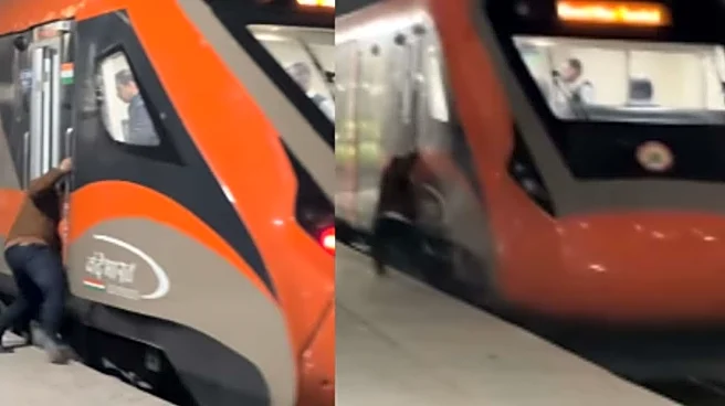 Man, Trying To Board Moving Kanpur-Delhi Vande Bharat Express, Cheats Death By Seconds: ‘Ek Hath Se Rokengay Kya?’