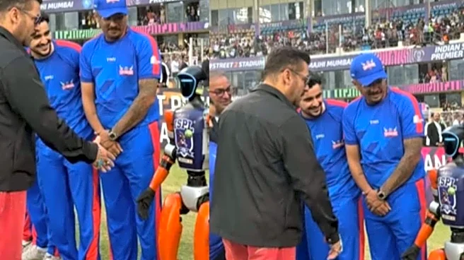 Salman Khan Meets ISPL Robot, But ‘Awkward’ Pause Before Handshake Turns Into Viral Meme Moment: ‘Fielding Set Hai’