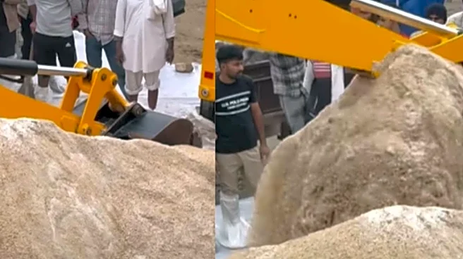 Rajasthan Temple Officials Bring JCB Onboard To Mix 65,000 KG ‘Choora Prasad’: ‘Dhool Mitti Bhi Jayega Pet Mein’