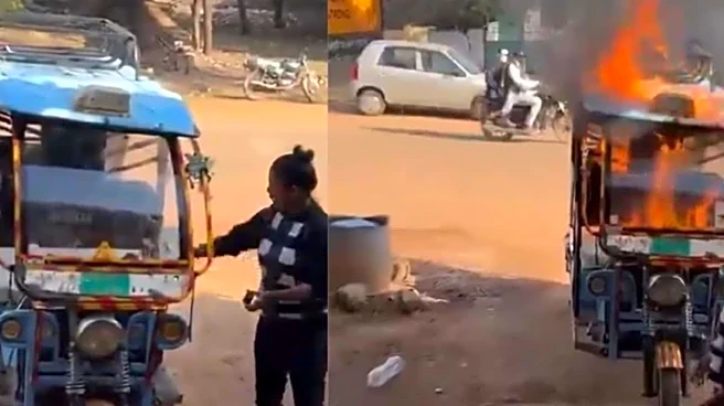 Madhya Pradesh Woman Sets Her Rs 2.5 Lakh E-Rickshaw Ablaze After Firm Refuses Repairs | Video