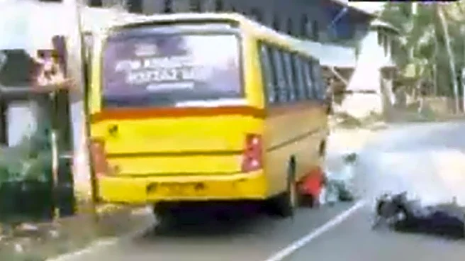 Kerala Student Narrowly Escapes Death As Bus Stops Inches Away From His Head | Video