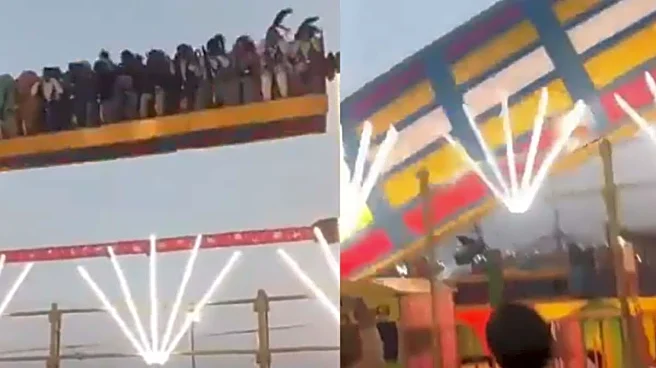 Moment When 'Tsunami' Ride Collapsed Mid-Air, Dropped To Ground At Surajkund Mela | Video