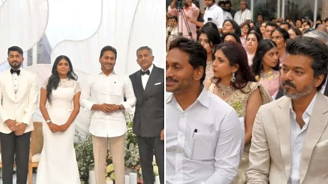 Thalapathy Vijay Shares Stage With YS Jagan Mohan Reddy At Chennai Wedding