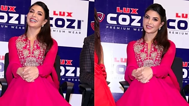 Jacqueline Fernandez Channels Old Bollywood Charm In Pink Anarkali At Event
