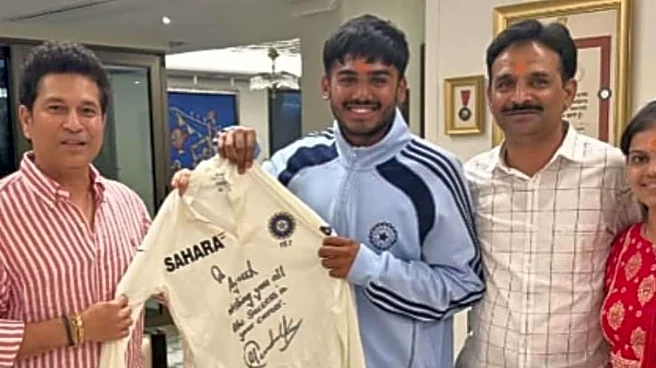 Sachin Tendulkar Gifts His Test Jersey To India's Under-19 Captain Ayush Mhatre | Watch