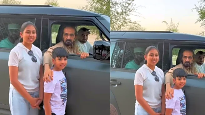 Dubai Ruler Rolls Down Window, Clicks Pictures With Indian Expat’s Kids & Offers Cold Coffee | Video