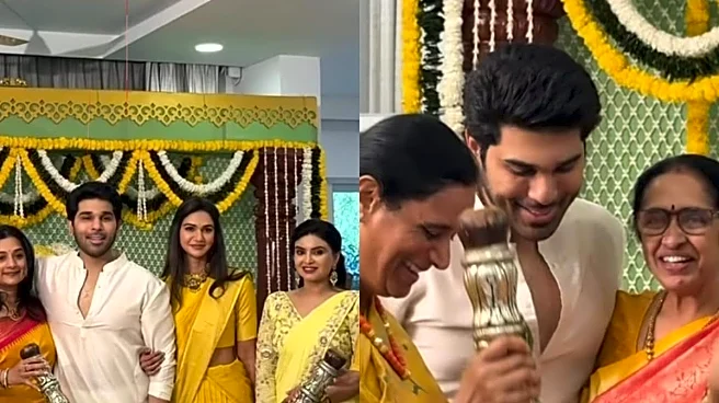 Inside Allu Sirish–Nayanika Reddy’s Pasupu Ceremony; Allu Arjun Says ‘I Missed Being There’