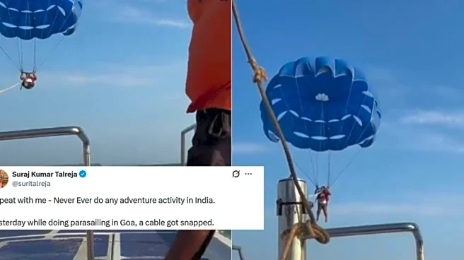 'Never Ever Do Any Adventure Activity In India': Terrifying Viral Video Shows Tourist Falling Into Sea As Parasailing Cable Snap Mid-Air In Goa